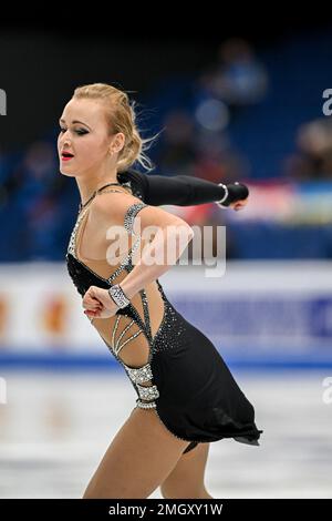 Antonina DUBININA (SRB), au cours du programme femmes courtes, aux Championnats européens de patinage artistique 2023 de l'UIP, à Espoo Metro Areena, sur 26 janvier 2023, à Espoo, Finlande. Credit: Raniero Corbelletti/AFLO/Alay Live News Banque D'Images