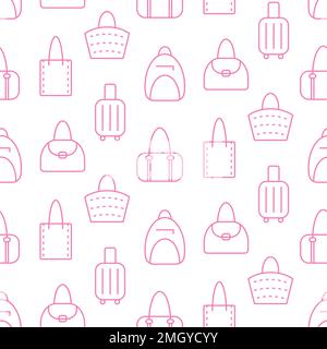 Femme sac icônes sans couture motif Illustration de Vecteur