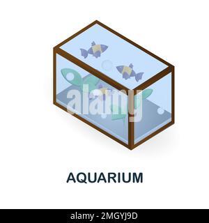 Icône Aquarium. 3d illustration de la collection animaux domestiques. Icône Creative Aquarium 3D pour la conception Web, les modèles, les infographies et plus encore Illustration de Vecteur