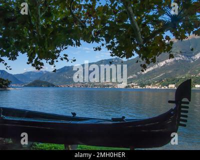 Télécabine sur les rives du lac de Côme, villa Melzi, vue sur le lac et les montagnes, Bellagio, lac de Côme, Lombardie, Italie Banque D'Images