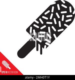 Pop-sicle de crème glacée avec icône représentant un vecteur de saupoudrage. Symbole de rafraîchissement doux et froid Illustration de Vecteur