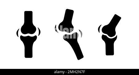Ensemble d'icônes d'articulation du genou. Illustration de la conception de symboles. Illustration de Vecteur
