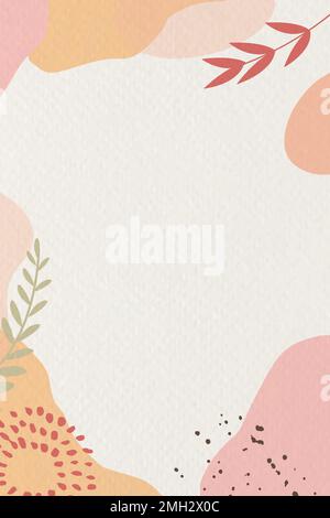 Vecteur de fond rose et beige abstrait à motifs botaniques Illustration de Vecteur