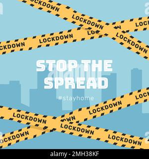 Arrêter la propagation du vecteur modèle de coronavirus Illustration de Vecteur