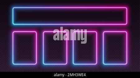 Modèle de questionnaire NEON, conception d'interface utilisateur pour questionnaire avec plusieurs réponses. Décors lumineux pour concours de séries tv. Illustration de Vecteur