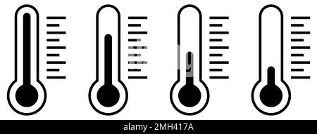 Jeu d'icônes de thermomètre. Symboles de température. Illustration vectorielle Illustration de Vecteur