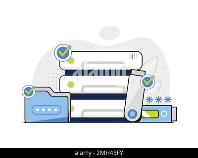 Services de Cloud Computing et stockage de données en ligne Illustration de Vecteur