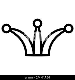 Ligne d'icône de chapeau Jester isolée sur fond blanc. Icône fine et plate noire sur un style moderne. Symbole linéaire et contour modifiable. Simple et pixel p Illustration de Vecteur