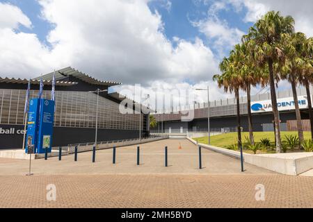 Parc olympique de Sydney, centre sportif central de Netball et Quay Center, Sydney, Nouvelle-Galles du Sud, Australie Banque D'Images