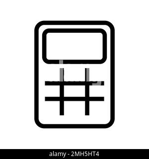 Ligne d'icône de la calculatrice isolée sur fond blanc. Icône fine et plate noire sur un style moderne. Symbole linéaire et contour modifiable. Simple et pixel p Illustration de Vecteur