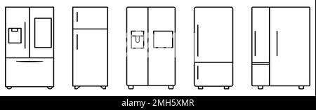 Ensemble d'icônes de réfrigérateur. Symbole pour la conception de site Web, le logo, l'application, l'interface utilisateur. Illustration vectorielle, EPS10 Illustration de Vecteur