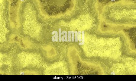 dessin numérique abstrait avec des taches ovales de couleur verte sur un fond jaune flou Banque D'Images