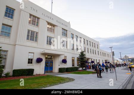 Le Alaska Railroad Coastal Classic s'étend entre Anchorage et Seward, en Alaska. Banque D'Images