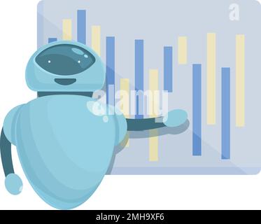 Graphique commercial icône bot vecteur de dessin animé. L'éducation de l'argent. Les gens étudient Illustration de Vecteur