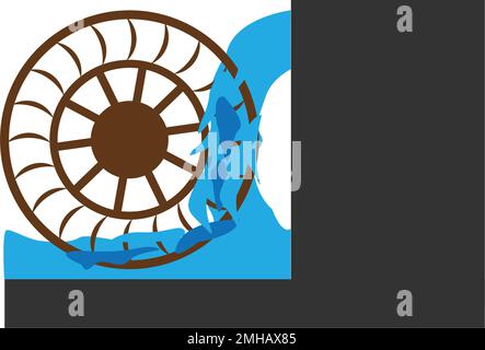 modèle vektor avec logo water wheel Illustration de Vecteur