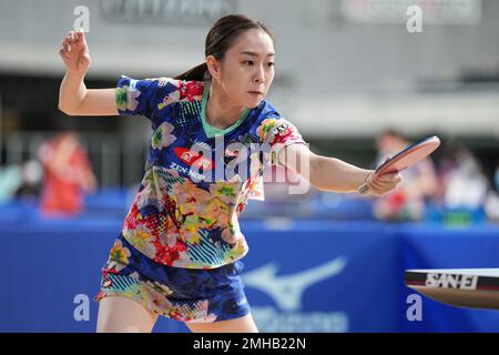 Tokyo, Japon. 26th janvier 2023. Kasumi Ishikawa tennis de table : tous les championnats japonais de tennis de table 2023 femmes célibataires 4th Round au Tokyo Metropolitan Gymnasium à Tokyo, Japon . Credit: AFLO SPORT/Alay Live News Banque D'Images
