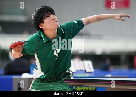 Tokyo, Japon. 26th janvier 2023. Yuto Abe tennis de table : tous les championnats japonais de tennis de table 2023 hommes célibataires 4th Round au Tokyo Metropolitan Gymnasium à Tokyo, Japon . Credit: AFLO SPORT/Alay Live News Banque D'Images