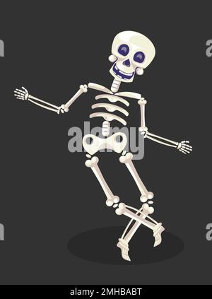 Squelette dansant, Fête mexicaine des morts ou Dia de Los Muertos Illustration de Vecteur