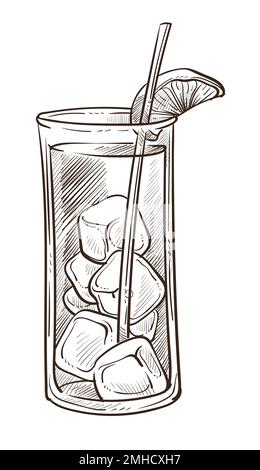 Boisson alcoolisée, cocktail long Island Illustration de Vecteur