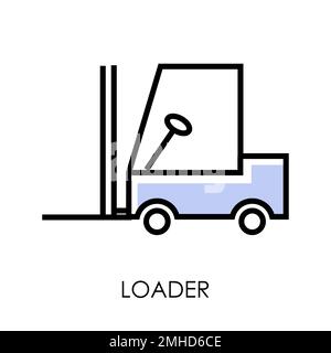 Chargeur ou chariot élévateur, équipement d'entrepôt de service de livraison Illustration de Vecteur
