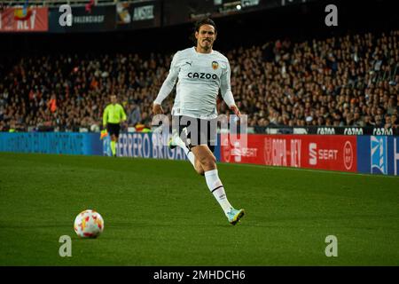 Valence, Espagne. 26th janvier 2023. Edinson Cavani de Valencia CF vu en action pendant les quarts de finale de la Copa del Rey entre Valencia CF et Athletic Club au stade Mestalla. Score final; Valencia CF 1:3 crédit Athletic Club: SOPA Images Limited/Alay Live News Banque D'Images