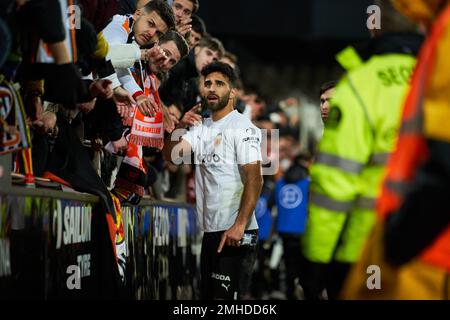 Valence, Espagne. 26th janvier 2023. Eray Comert de Valencia CF vu pendant les quarts de finale de la Copa del Rey entre Valencia CF et Athletic Club au stade Mestalla. Score final; Valencia CF 1:3 crédit Athletic Club: SOPA Images Limited/Alay Live News Banque D'Images