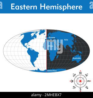 Hémisphère oriental, globe, illustration vectorielle Illustration de Vecteur