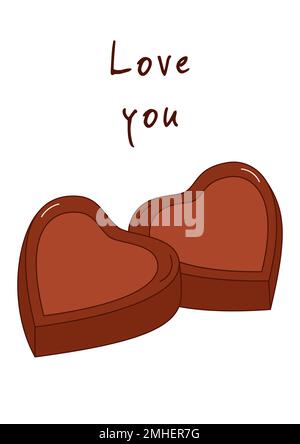Carte de Saint-Valentin avec chocolats. Illustration vectorielle. Illustration de Vecteur