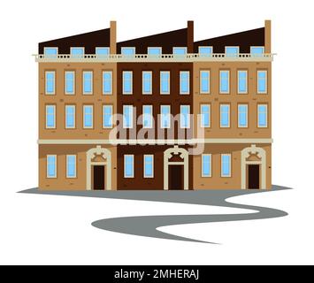 immeuble de 1900s appartements ou maison de ville isolée Illustration de Vecteur