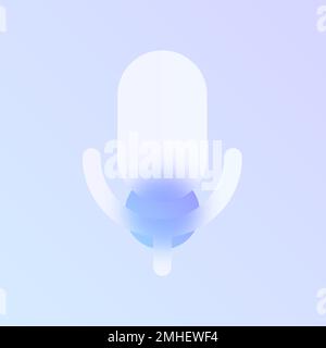 microphone verre morphisme tendance style icône Illustration de Vecteur
