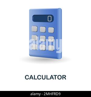 Icône de la calculatrice. 3d illustration de la collection de mesures. Icône Creative Calculator 3D pour la conception Web, les modèles, les infographies et bien plus encore Illustration de Vecteur