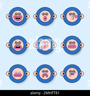 Cool Monkey sticker ensemble vecteur Illustration de Vecteur
