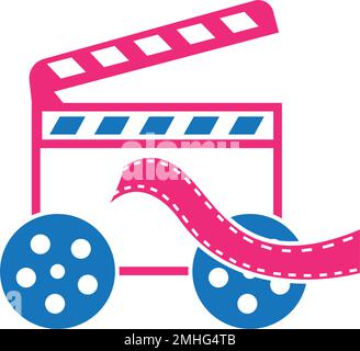logo de la maison de production ou de l'industrie cinématographique. modèle de conception d'illustration vectorielle. Illustration de Vecteur