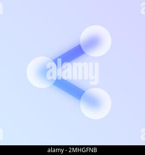 partagez le morphisme du verre icône de style tendance Illustration de Vecteur