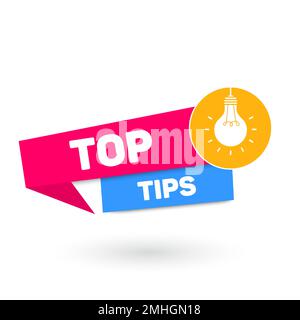 Haut de la page bulle géométrique message avec emblème d'ampoule. Design de bannière pour les affaires et la publicité. Illustration vectorielle Illustration de Vecteur