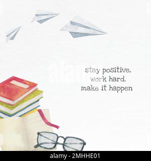 Vecteur de modèle d'éducation modifiable en aquarelle de retour à la publication sur les médias sociaux de l'école Illustration de Vecteur