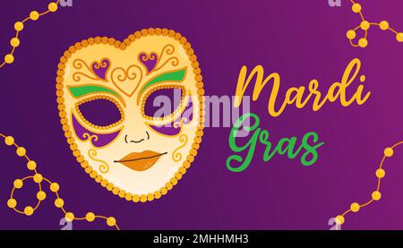 Motif fête de carnaval Mardi gras. FAT tuesday, carnaval, festival. Pour carte de vœux, bannière, emballage cadeau, affiche Illustration de Vecteur