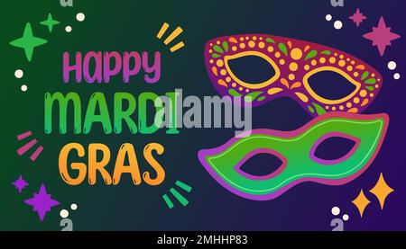 Motif fête de carnaval Mardi gras. FAT tuesday, carnaval, festival. Pour carte de vœux, bannière, emballage cadeau, affiche Illustration de Vecteur