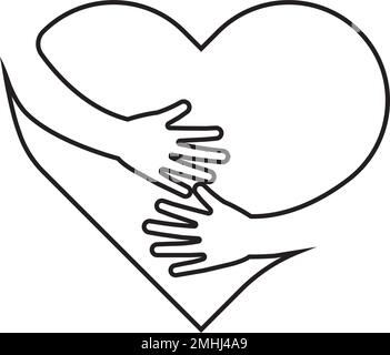 motif vectoriel avec logo linéaire enveloppant la main Illustration de Vecteur