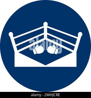 modèle de dessin vectoriel du logo de l'anneau de boxe. Illustration de Vecteur