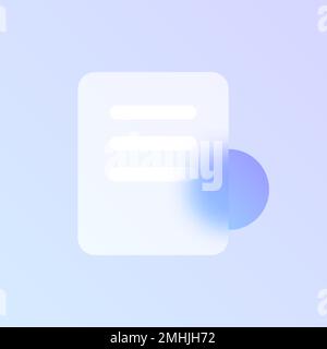 icône de style tendance morphisme de verre de document Illustration de Vecteur