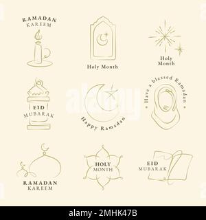 Ensemble de vecteurs du logo de l'arnaque de Ramadan kareem Illustration de Vecteur