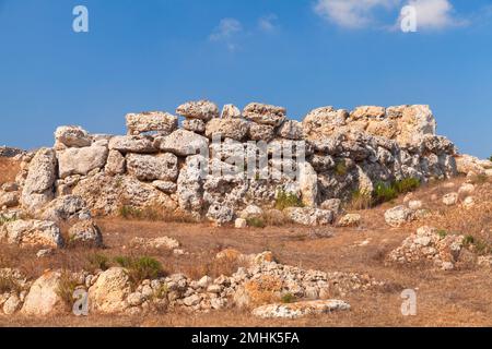 Ggantija complexe de temples mégalithiques du Néolithique sur l'île méditerranéenne de Gozo. Malte Banque D'Images