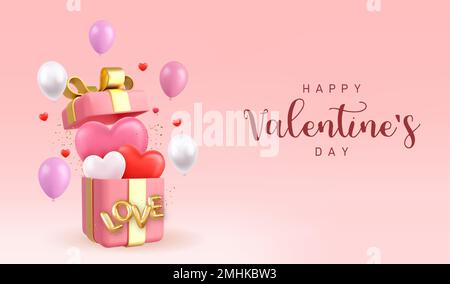 3D motif Saint-Valentin. Illustration de Vecteur