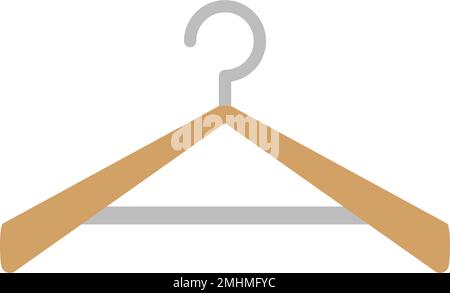 Icône de suspension en bois. Cintre pour vêtements. Vecteur modifiable. Illustration de Vecteur