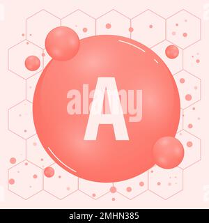 Vitamine A pillule brillant icône de capcule. Complexe vitaminique avec formule chimique. Une substance brillante. Meds pour les annonces de santé. Illustration vectorielle Illustration de Vecteur