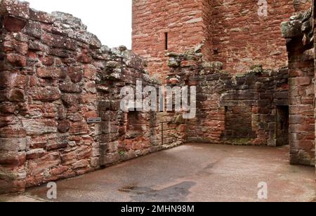 Le château d'Edzell, un château en ruines de 16th-siècle, un important bastion ruineux ancien et 1604 résidence fortifiée de la famille Lindsay, Écosse, Royaume-Uni Banque D'Images