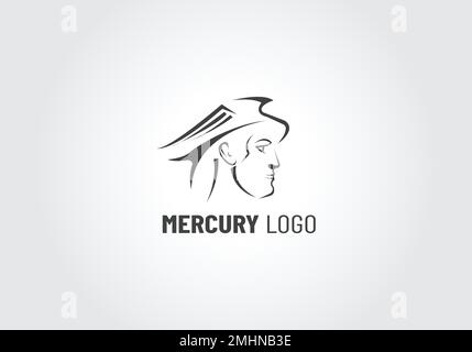 Mythologie grecque, logo Mercury God Illustration de Vecteur