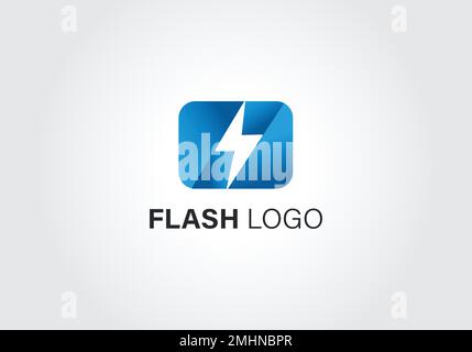 Flash logo design, Flash Thunderbolt Energy Power logo Vector Linear Battery icône Illustration de Vecteur