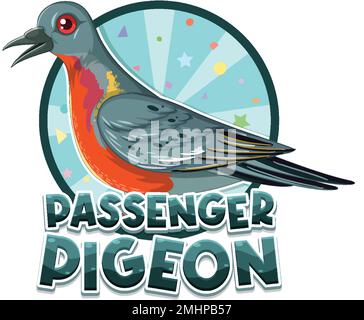 Illustration d'oiseau d'extinction de pigeon de passager Illustration de Vecteur